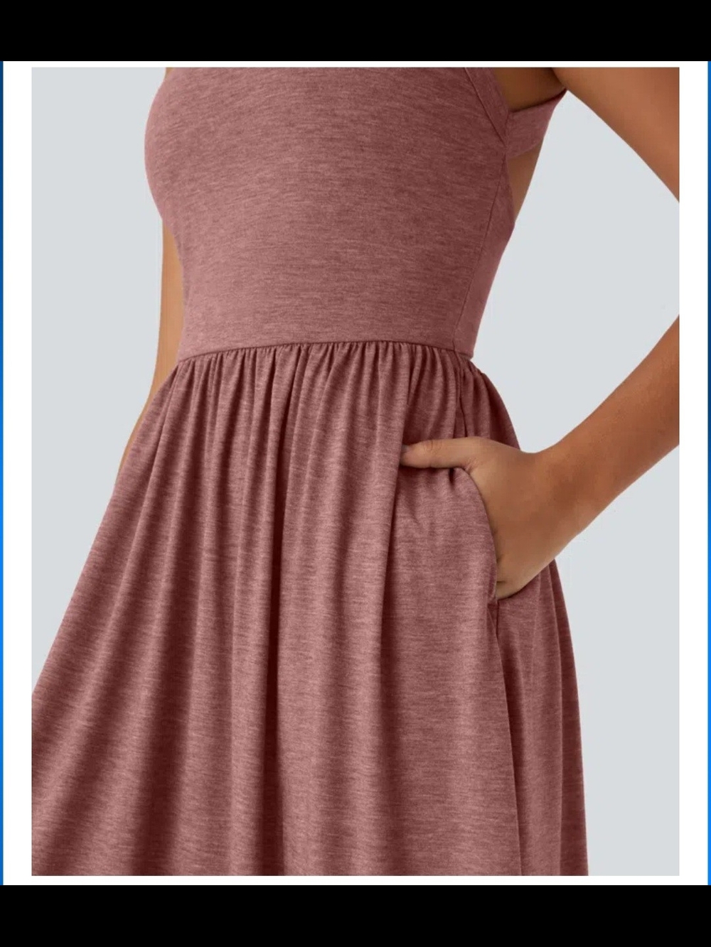 Twisted Backless Split Flowy Maxi Resort Dress with Pockets - Picture 3 of 3